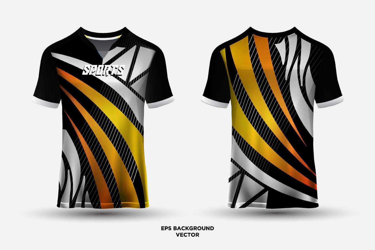 Sport Jersey und T-Shirt Design Vektor. Fußball Jersey Attrappe, Lehrmodell, Simulation zum Rennen, Spielen Jersey, Fußball. Uniform Vorderseite Aussicht vektor