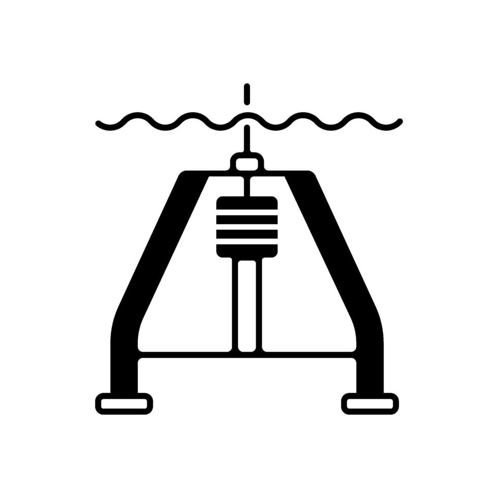 hydraulisch gedämpfter Schwerkraftkern schwarz lineares Symbol vektor