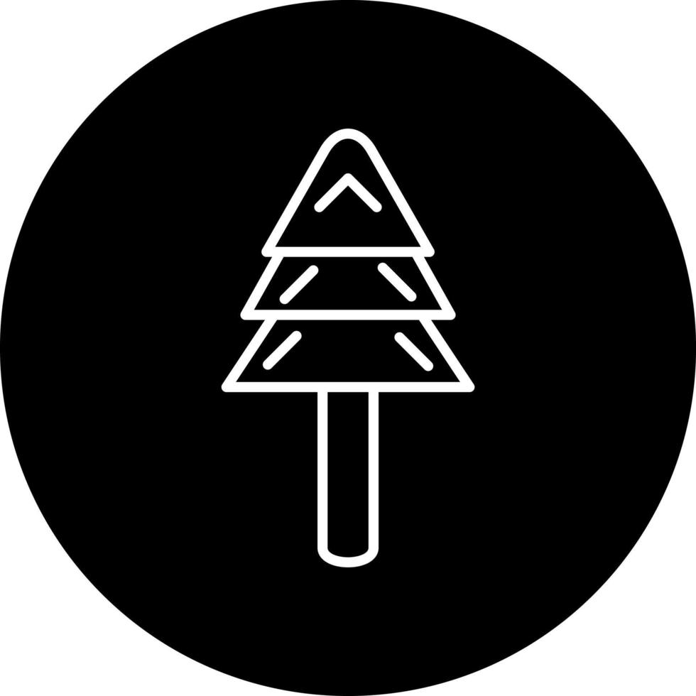 vintergröna träd vektor ikon stil