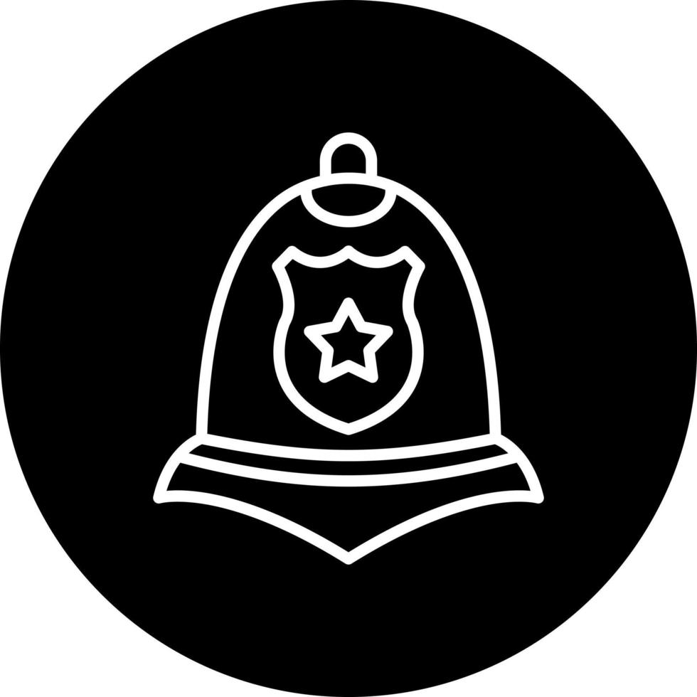 Polizei Helm Vektor Symbol Stil