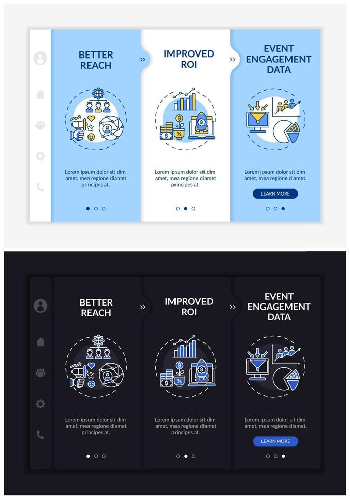 Vorteile des Hybrid-Sammelns Onboarding-Vektor-Vorlage vektor