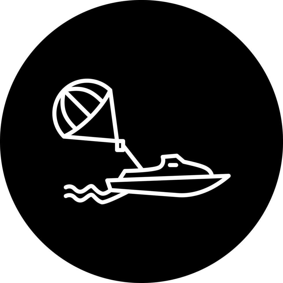 parasailing vektor ikon stil