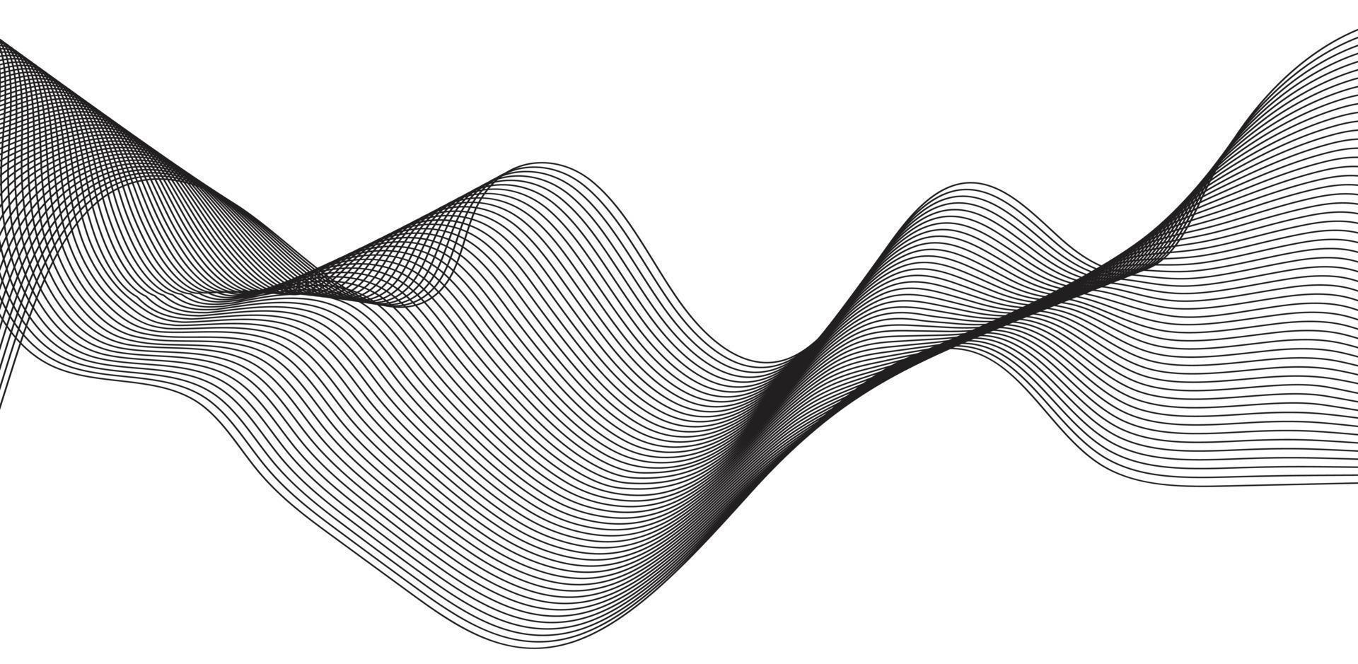 kurva Vinka sömlös mönster. tunn linje vågig abstrakt vektor bakgrund. kurva Vinka sömlös mönster. linje konst randig grafisk mall. vektor illustration