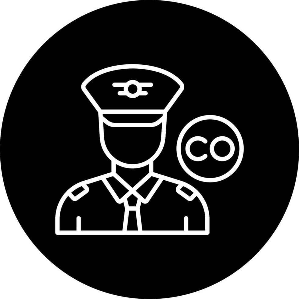 männlich co Pilot Vektor Symbol Stil