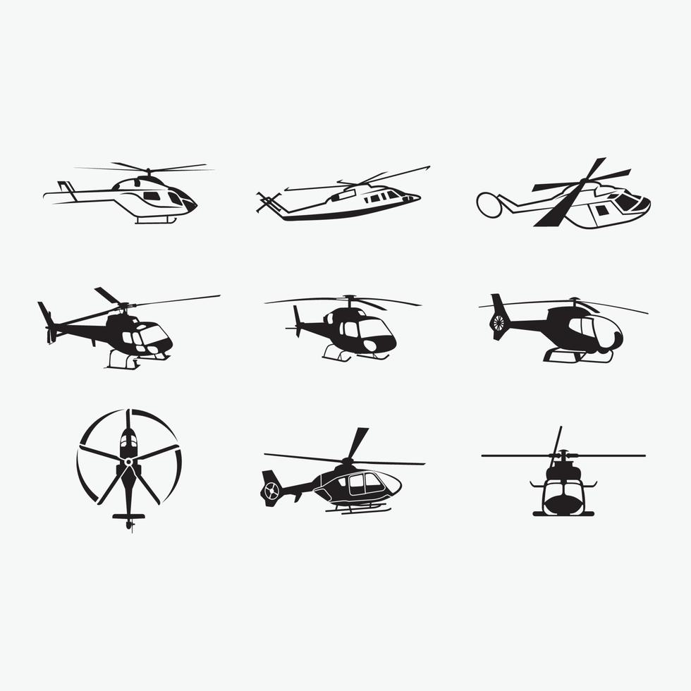 helikopter vektor design mallar set