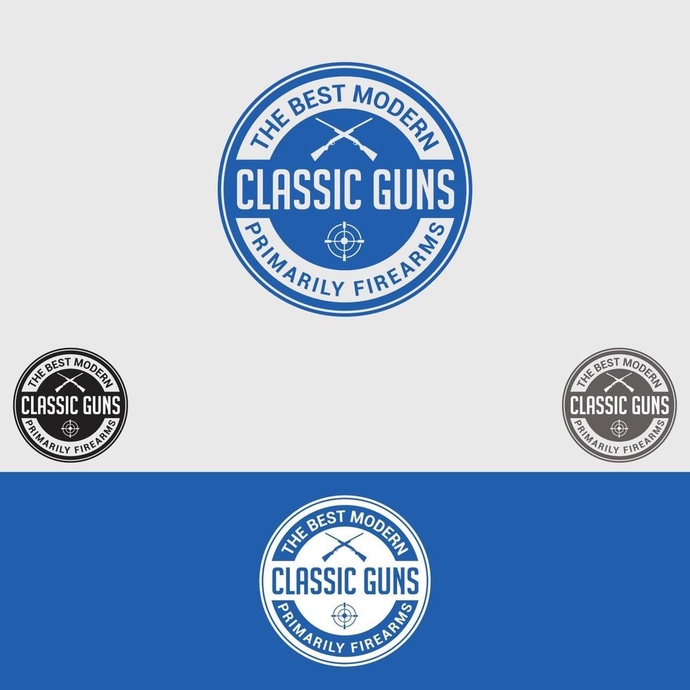 Schusswaffen-Logo-Entwurfsschablonensatz vektor