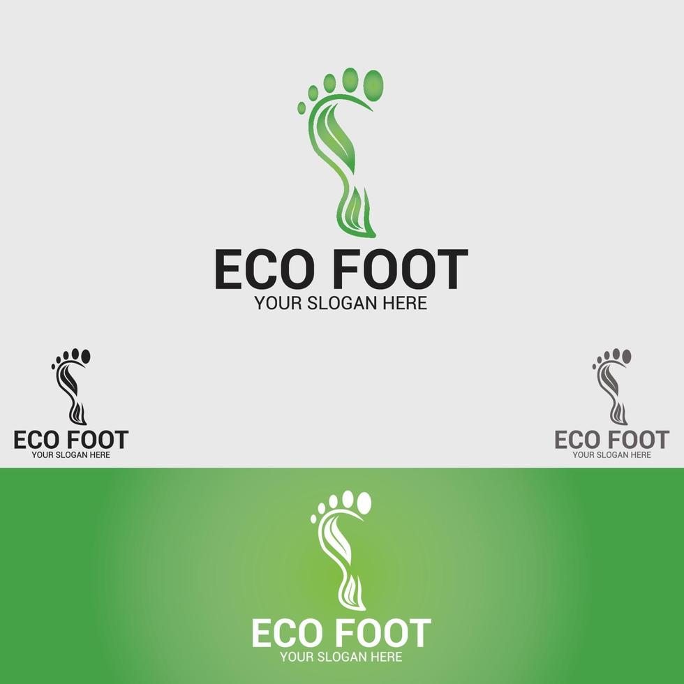 eco foot logo design vector mall set