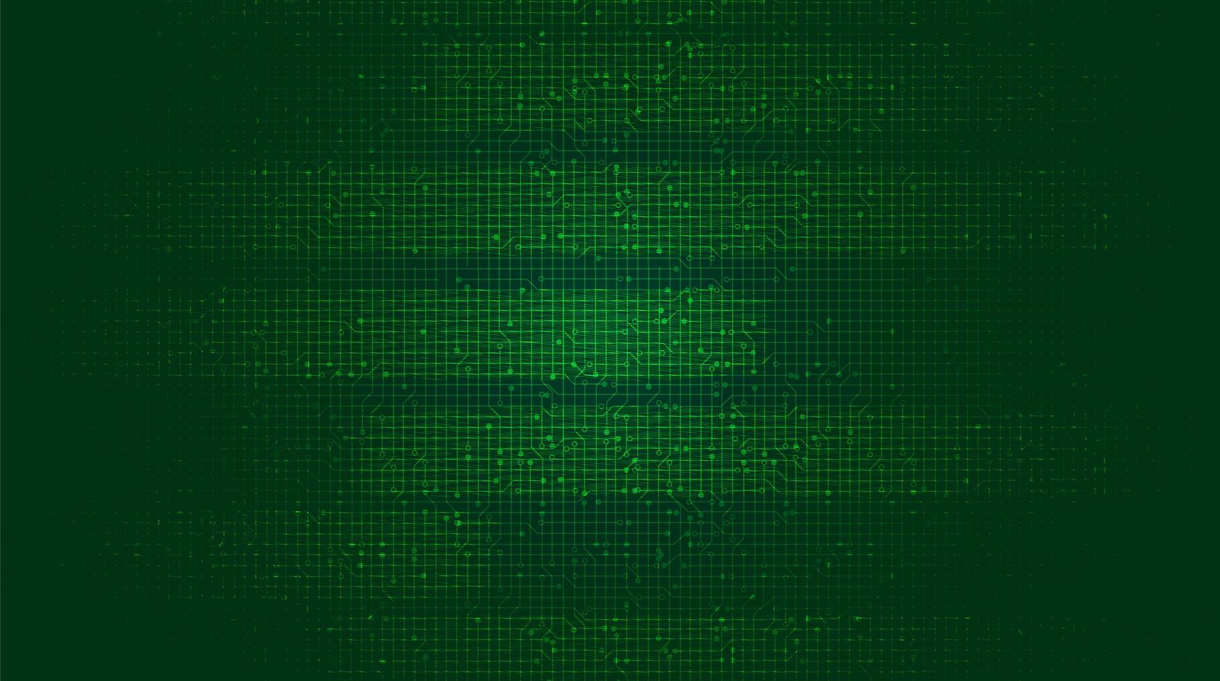 grüner Mikrochip auf technologischem Hintergrund vektor