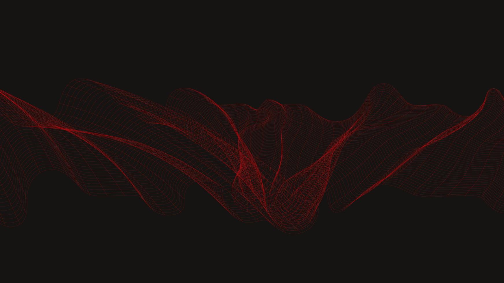 rote digitale Schallwelle auf schwarzem Hintergrund vektor