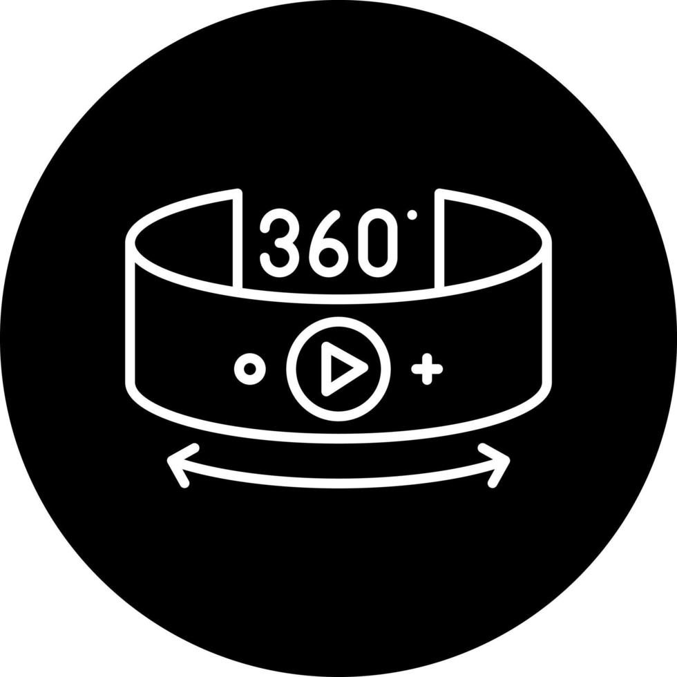 360 grad video vektor ikon stil