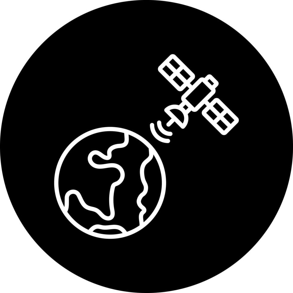 Satellit Erde Vektor Symbol Stil