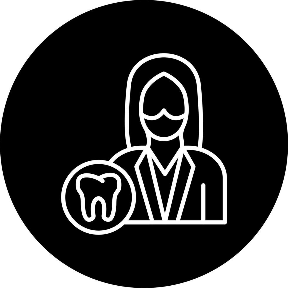 weiblich Zahnarzt Vektor Symbol Stil