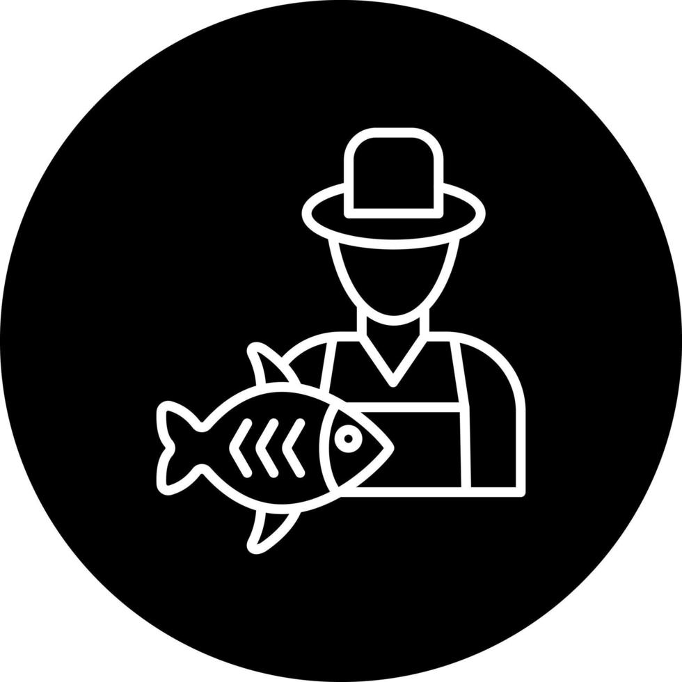 fiskare vektor ikon stil