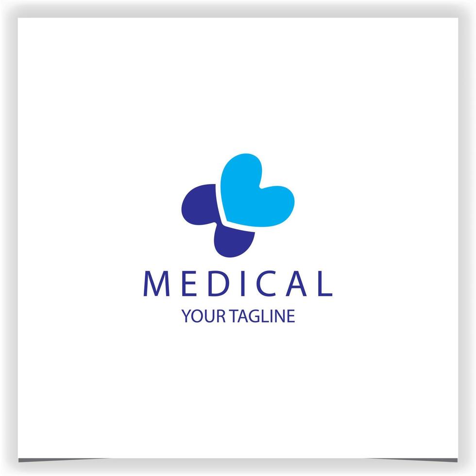 Blau Gesundheit Kreuz Logo Prämie elegant Vorlage Vektor eps 10