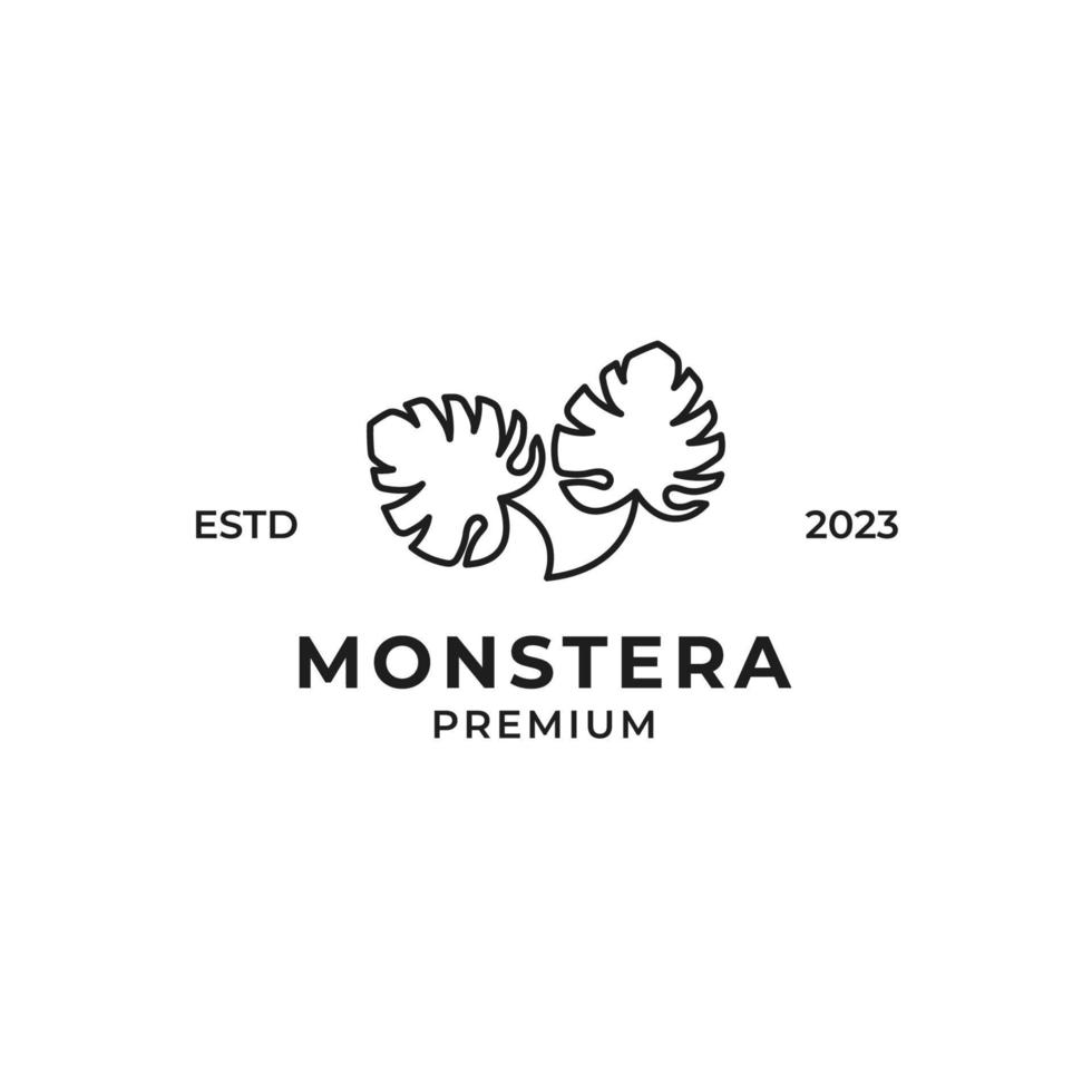 vektor monstera blad logotyp design begrepp illustration aning