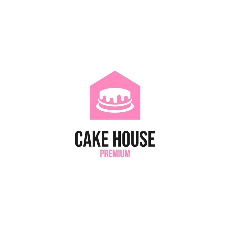 Vektor Kuchen Haus Logo Design Konzept Vorlage Illustration Idee