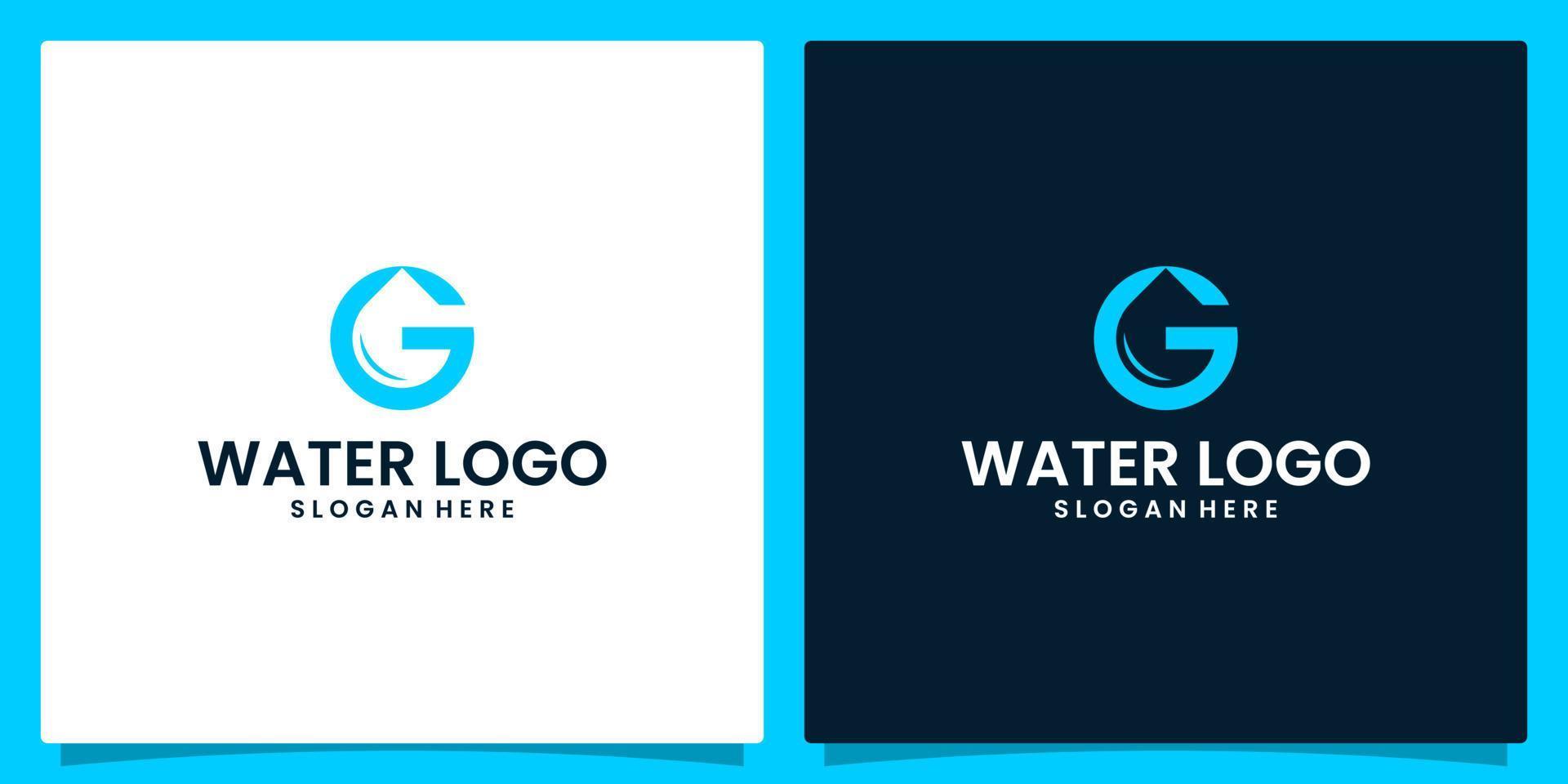 Wasser Öl Logo Design Vorlage mit Initiale Brief G Logo Grafik Design Vektor Illustration. Symbol, Symbol, kreativ.