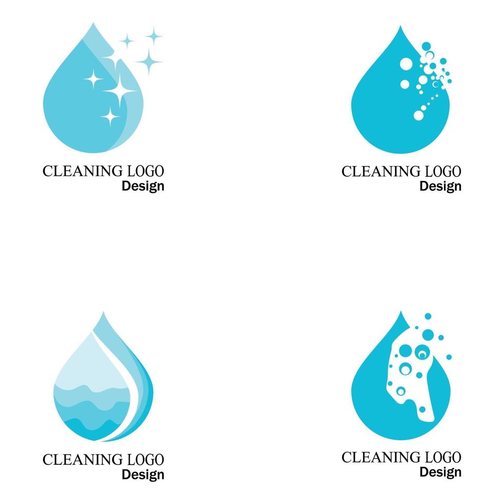 rengöring ren service logotyp ikon vektor malluppsättning