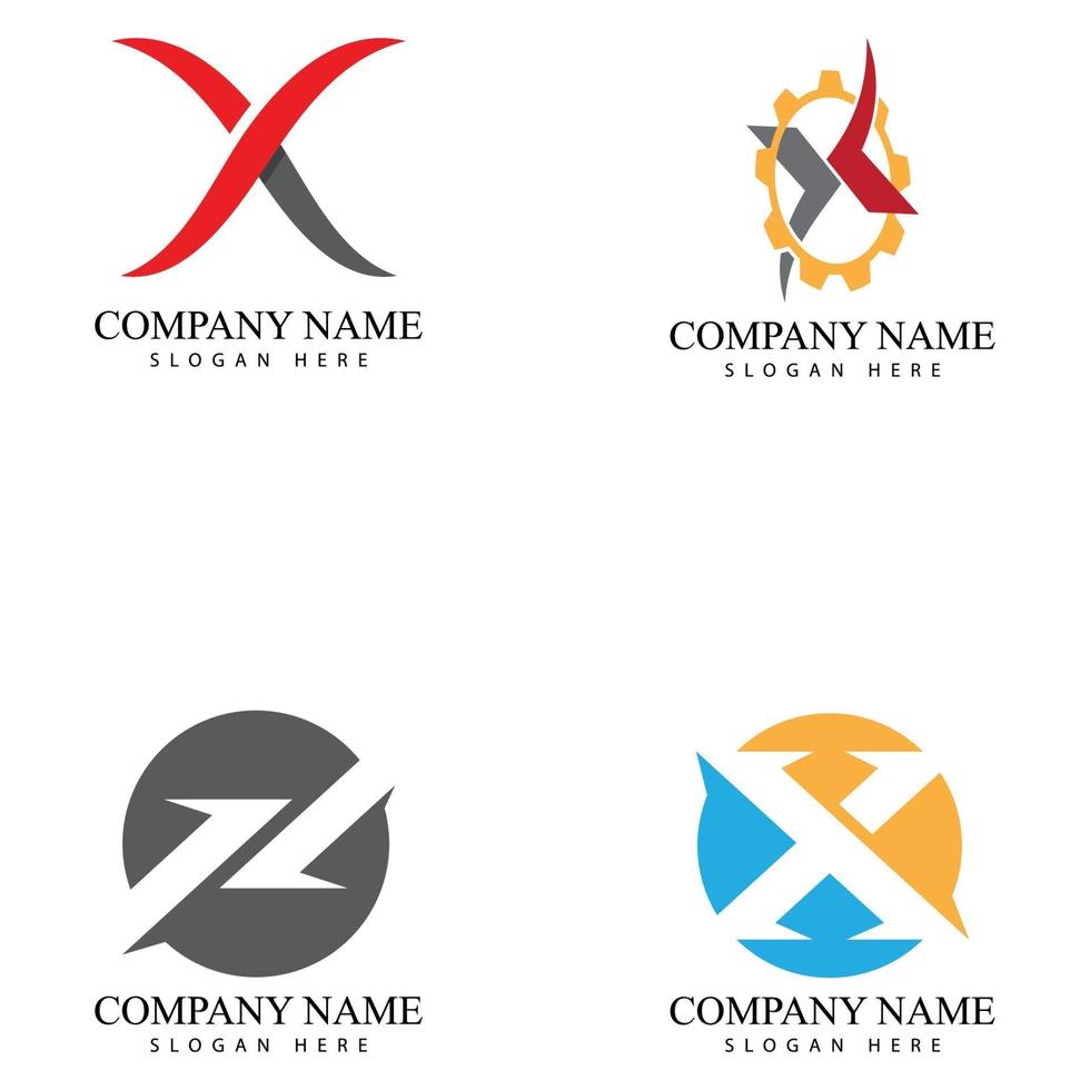 x Brief Logo Vorlage Vektor Symbol Illustration Design-Set