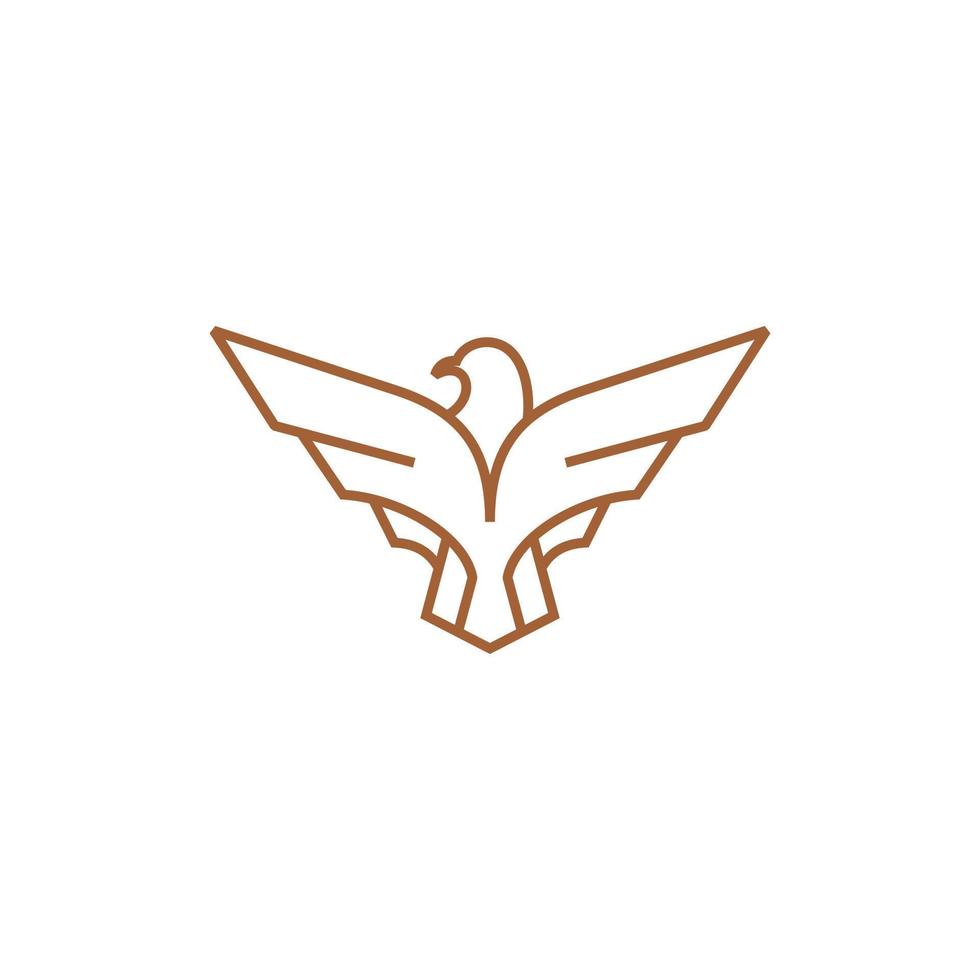 Örn vingar linje enkel logotyp vektor