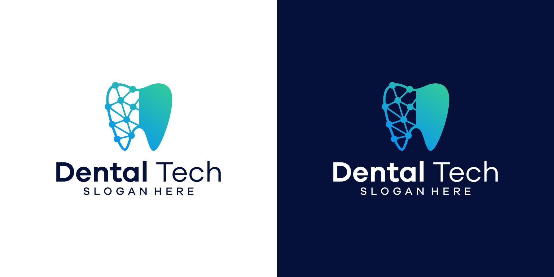 Dental Technik Logo Design Vorlage mit geometrisch Linie abstrakt Dental Logo Grafik Design Vektor Illustration. Symbol, Symbol, kreativ.