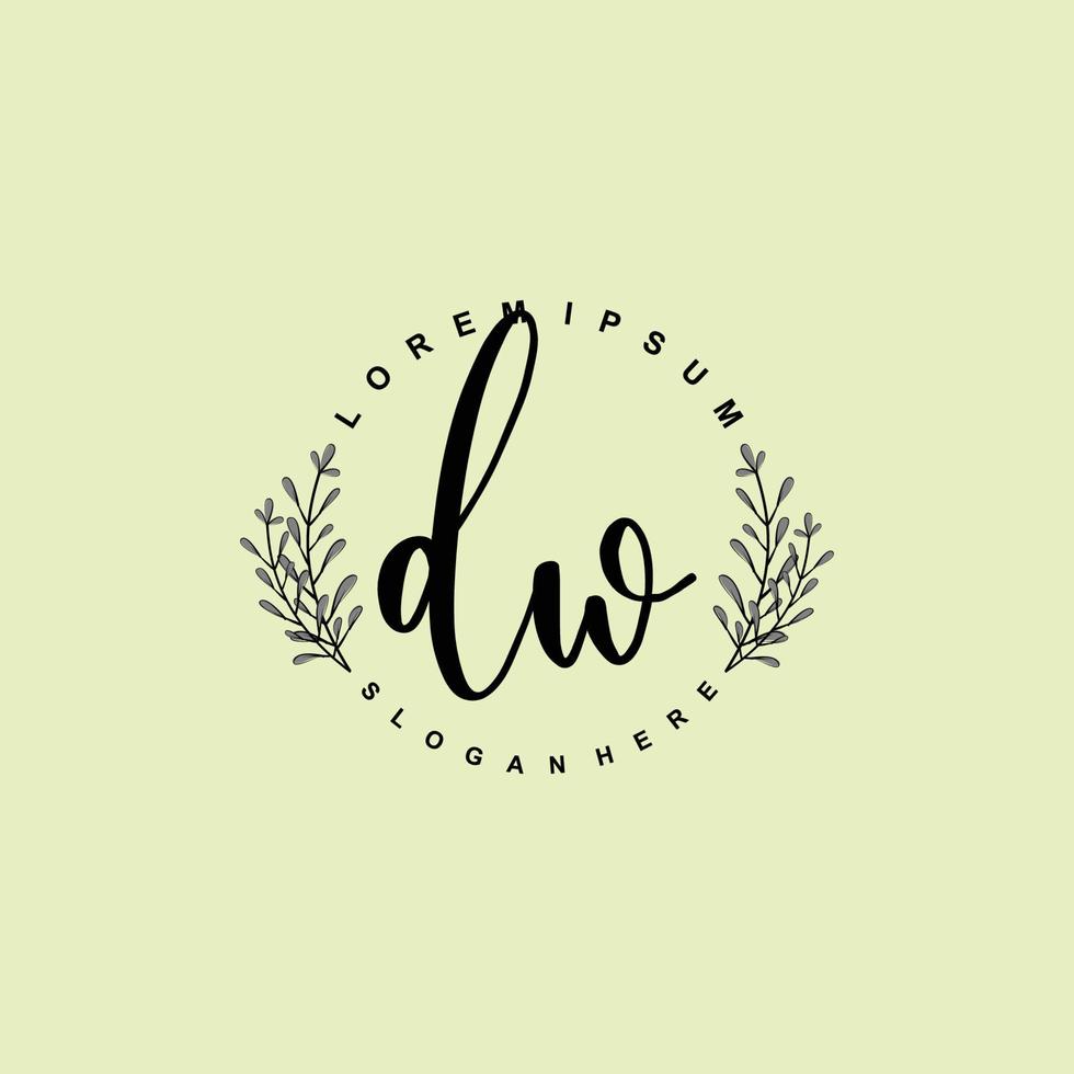 dw Initiale Schönheit Blumen- Logo Vorlage vektor