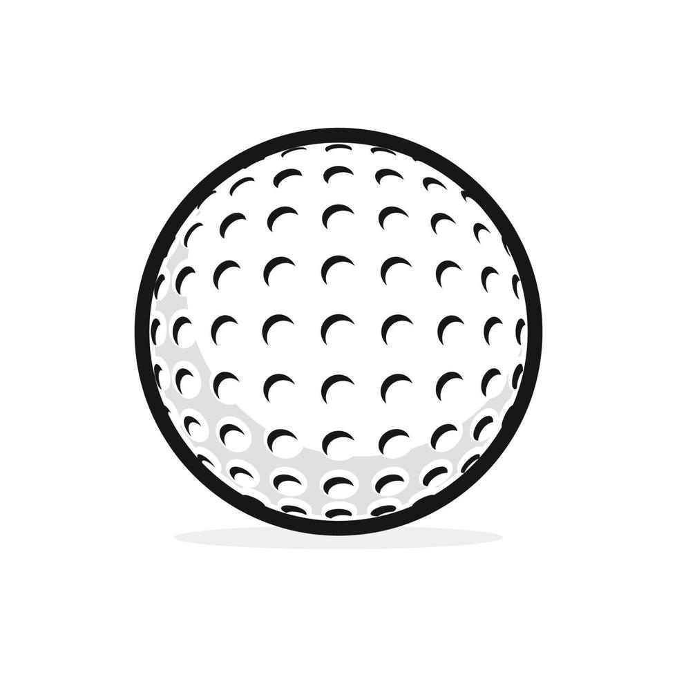 Golf Ball Symbol isoliert auf Weiß Hintergrund vektor
