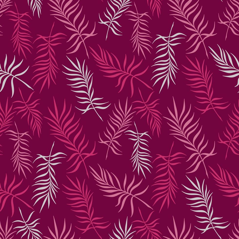 röd bakgrund med känsliga palmblad vektor