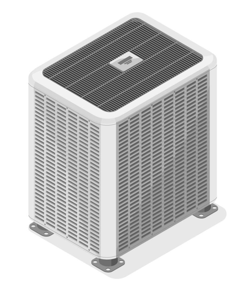 hvac uppvärmning ventilation och luft konditionering systemet isometrisk isolerat vektor