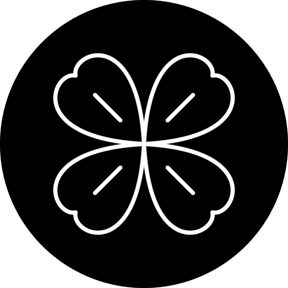 vier Blatt Kleeblatt Vektor Symbol Stil