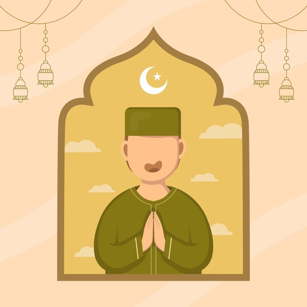 ramadan kareem mubarak gratulationskort. vektor