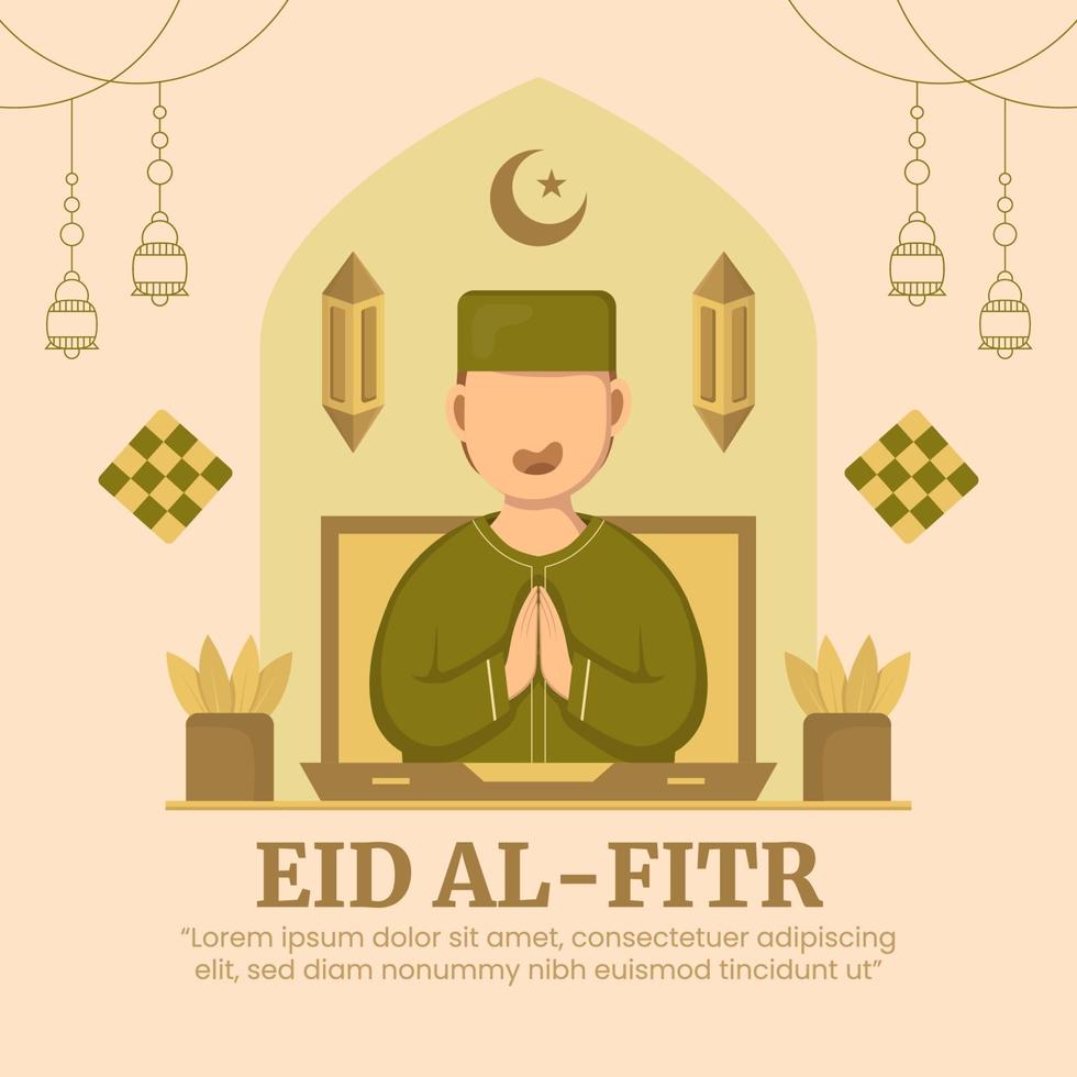 eid al-fitr gratulationskort vektor