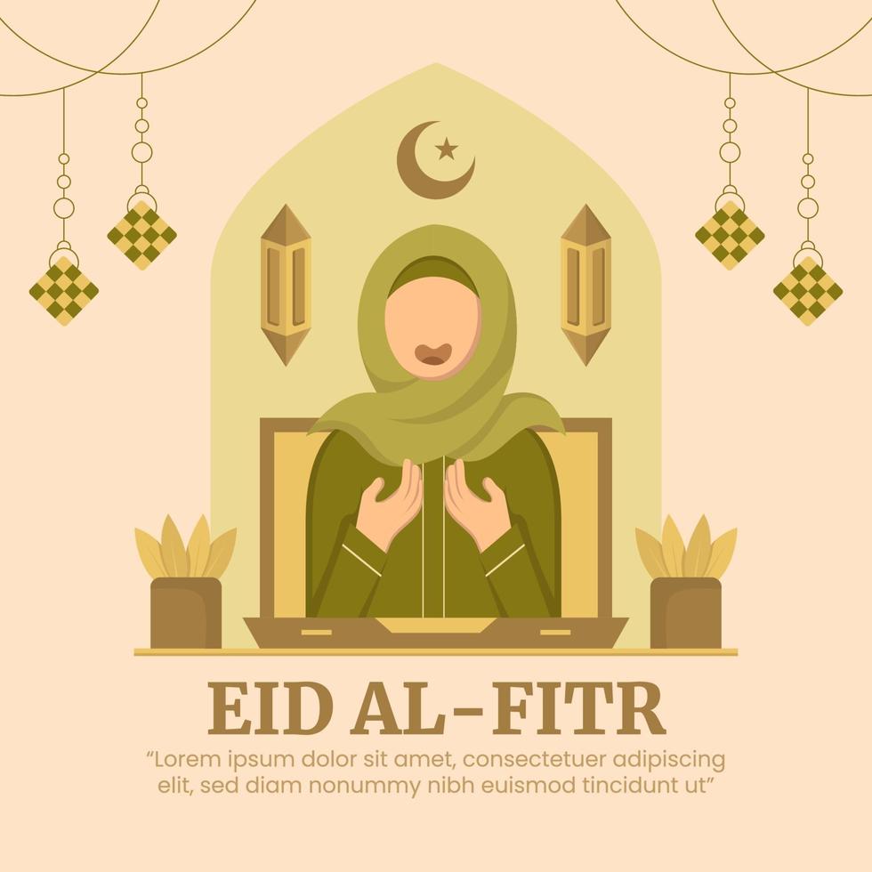 eid al-fitr gratulationskort vektor