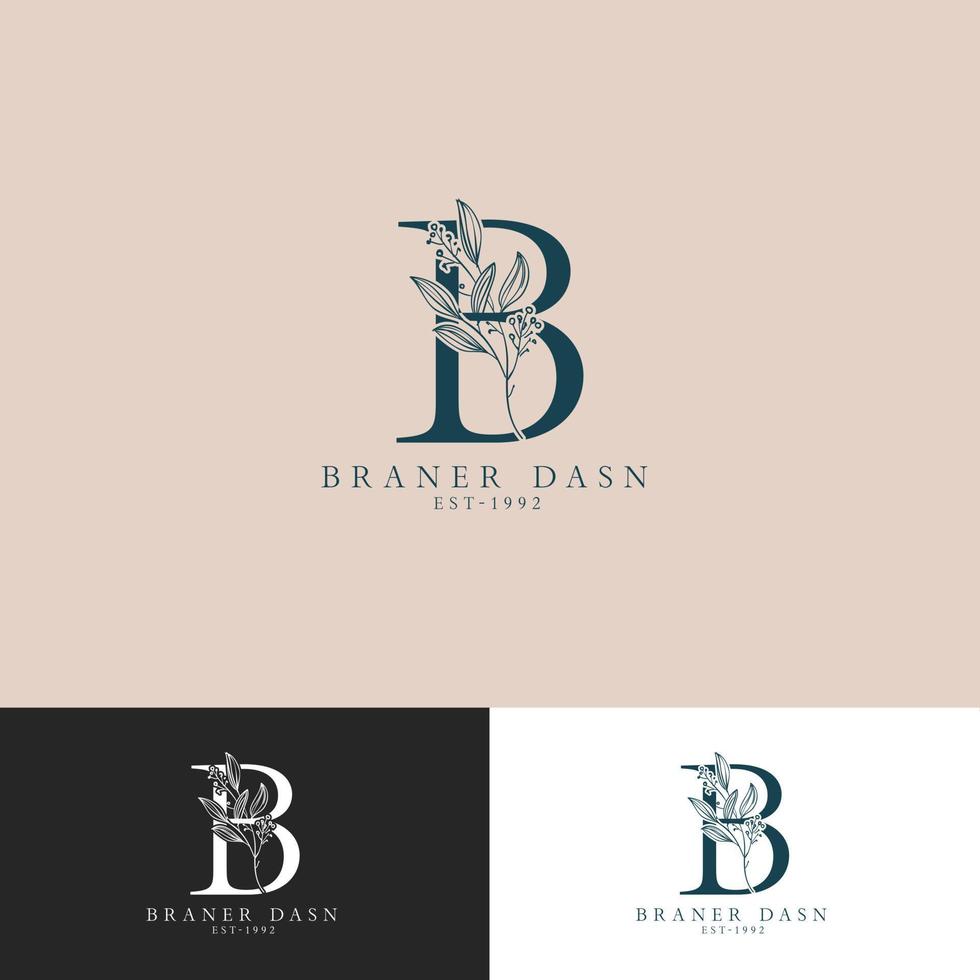 d Brief Blumen- Logo. Brief Logo Unterschrift Logo vektor