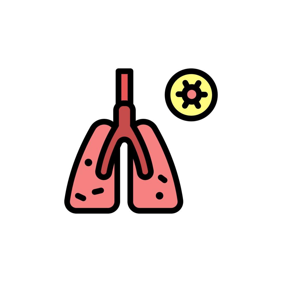 smittad lungor, coronavirus vektor ikon