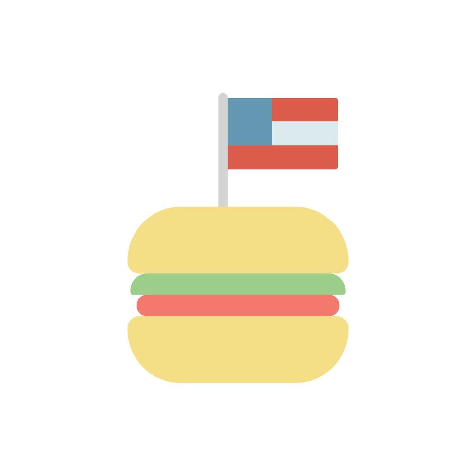 snabb mat burger USA flagga vektor ikon