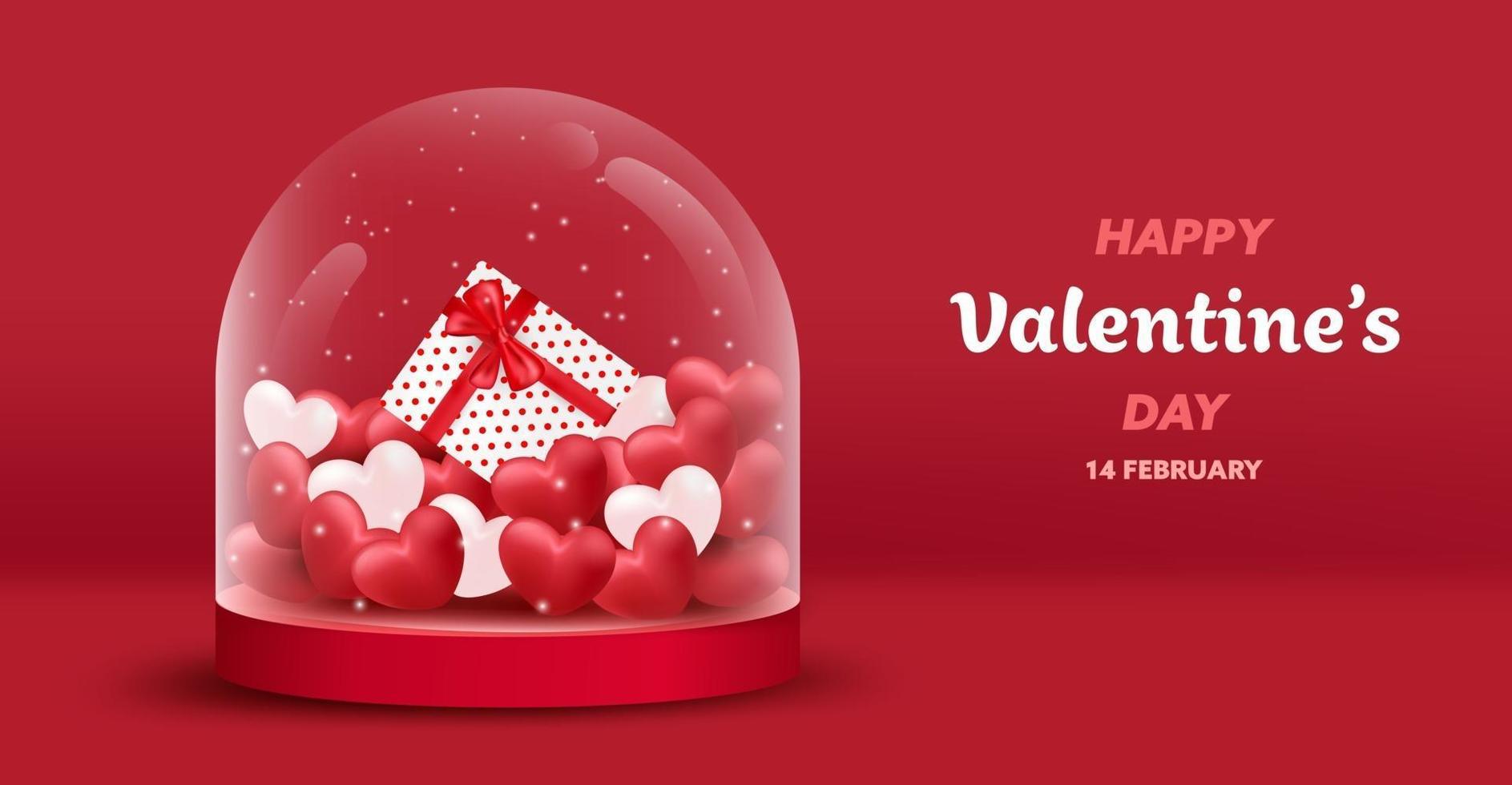 Happy Valentinstag Hintergrund oder Banner mit schönen Elementen. vektor