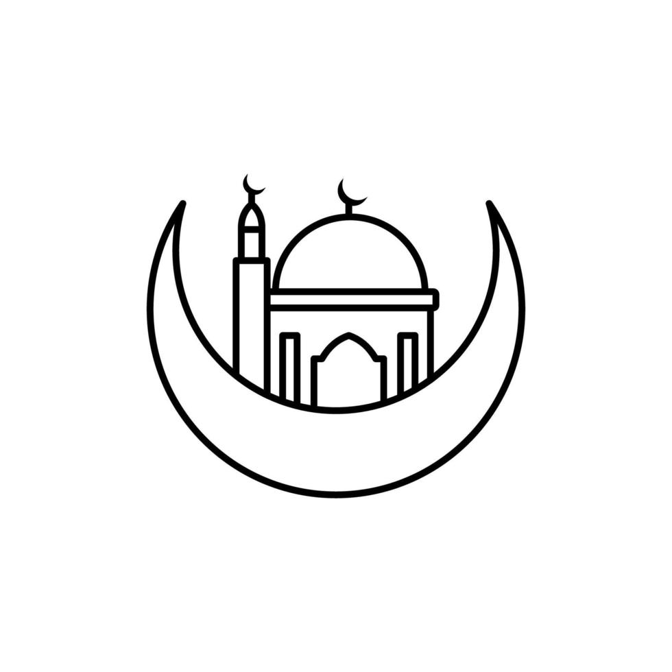 Ramadan, Mond, Moschee Vektor Symbol