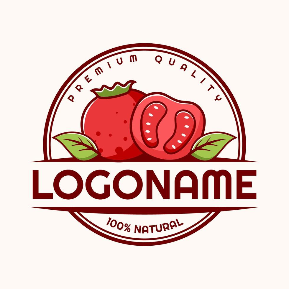 Tomate Logo Vorlage, geeignet zum Bauernhof, Markt, und Restaurant vektor