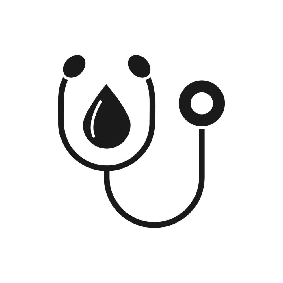 Stethoskop, Blut Vektor Symbol