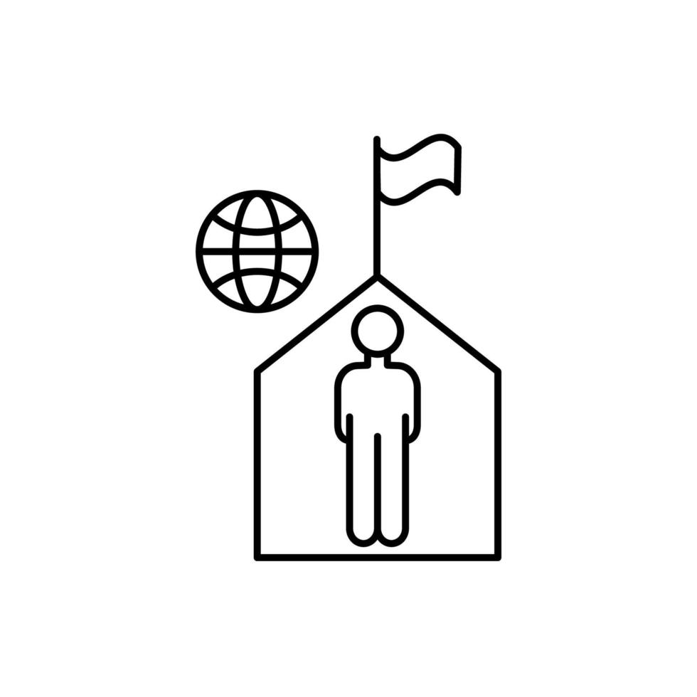 Globus Mann Flagge Gebäude Vektor Symbol
