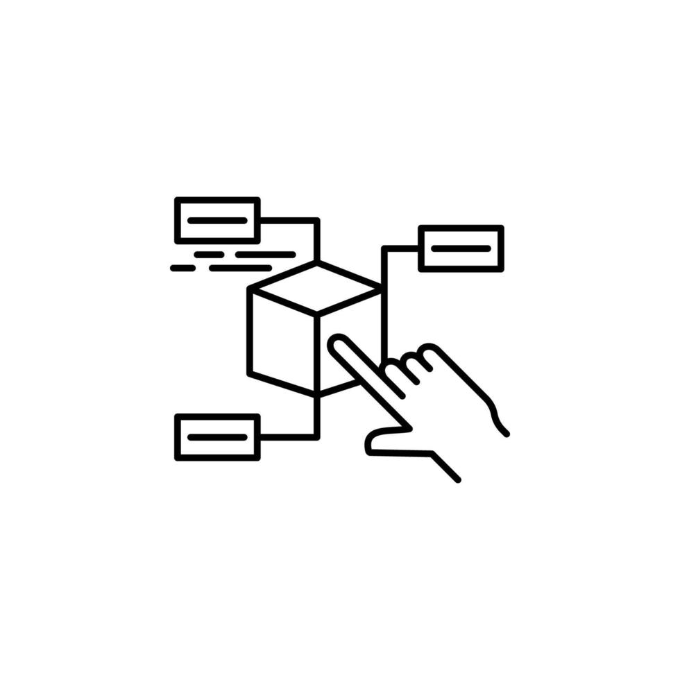 erweitert Wirklichkeit, Technologie, Bildschirm, berühren Vektor Symbol