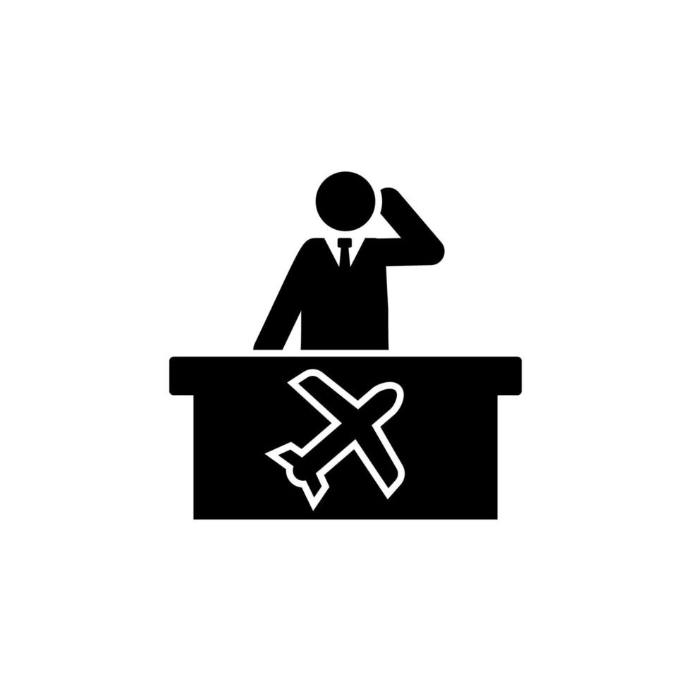 Mann, Flughafen, denken Vektor Symbol