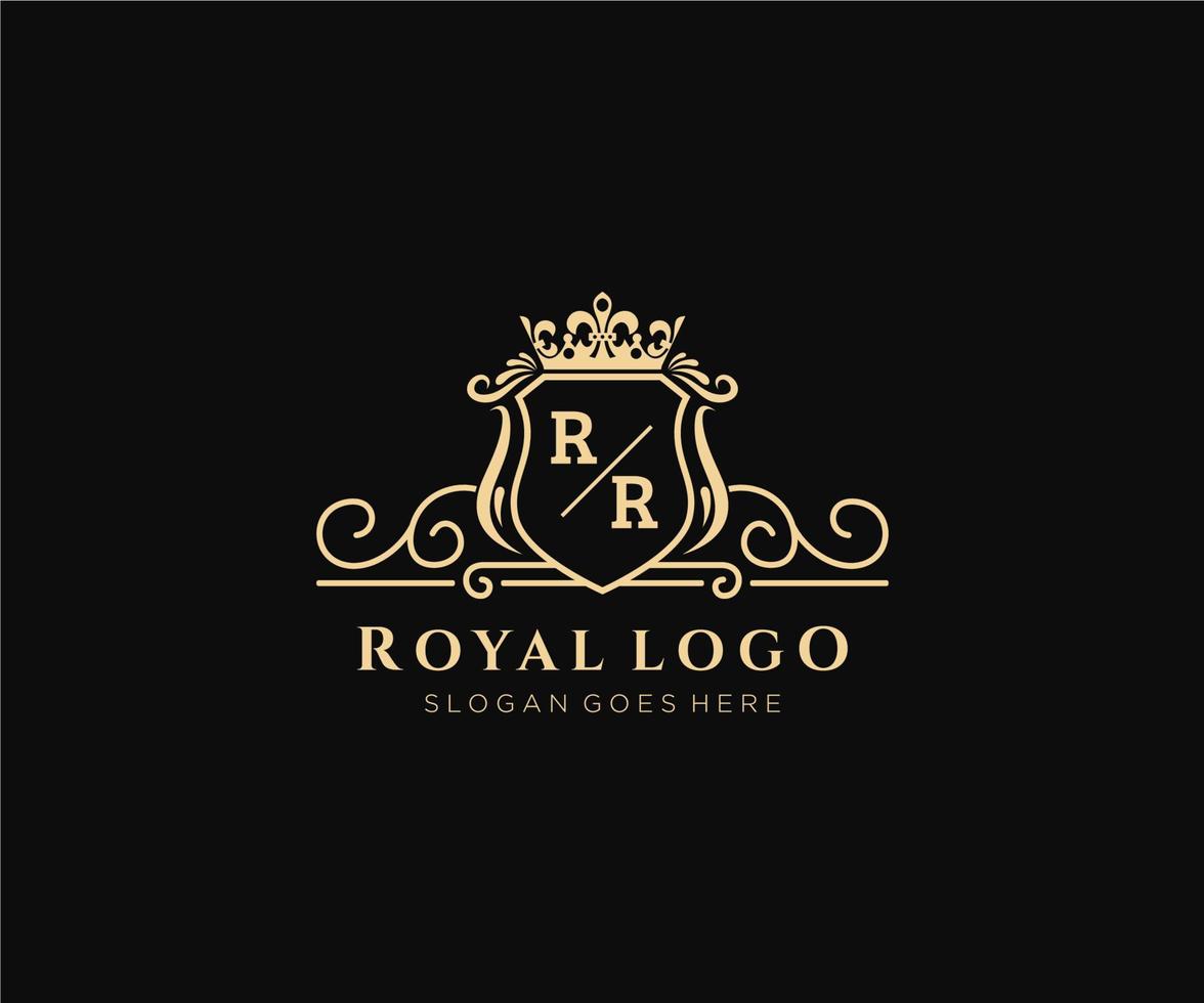 Initiale rr Brief luxuriös Marke Logo Vorlage, zum Restaurant, Königtum, Boutique, Cafe, Hotel, heraldisch, Schmuck, Mode und andere Vektor Illustration.
