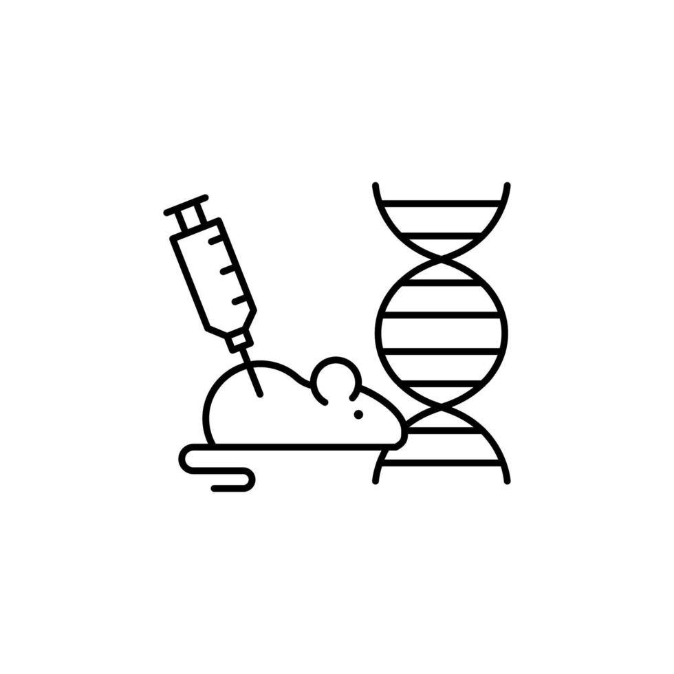 dna, mus, injektion vektor ikon