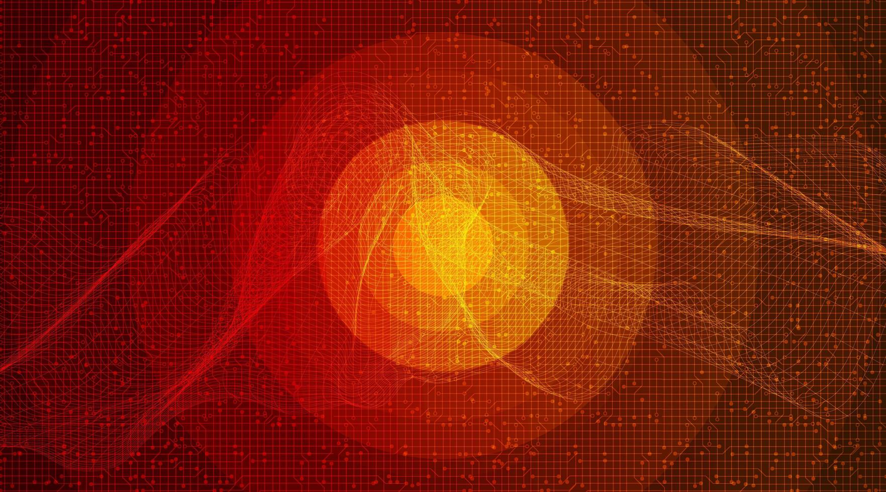 cirkel orange digital ljudvåg vektor