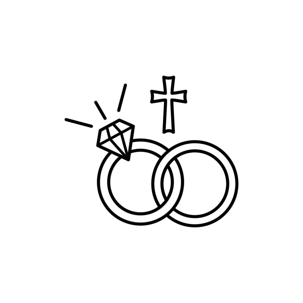 Hochzeit Ringe, Christentum Vektor Symbol