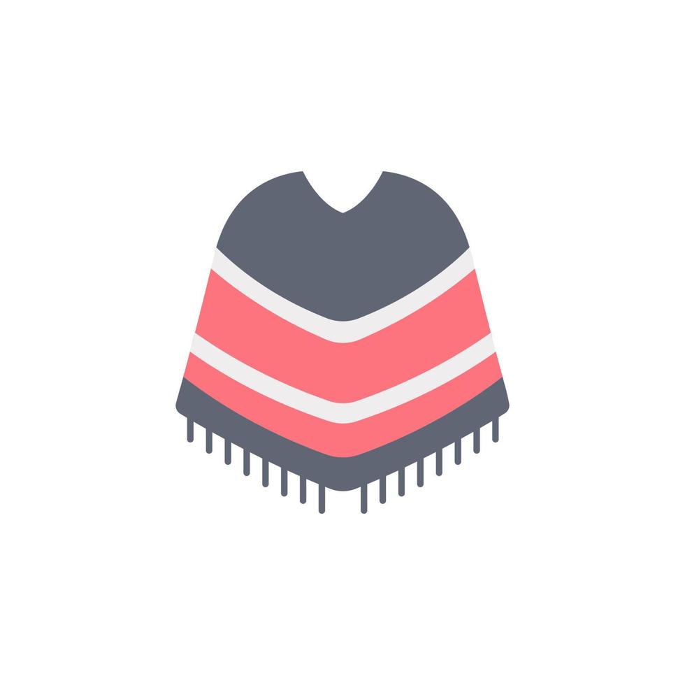 Poncho Farbe Vektor Symbol