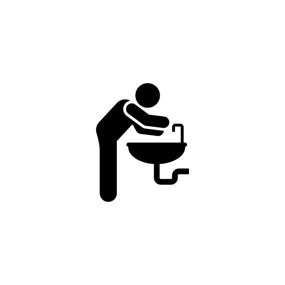 Mann, Waschen, Hände, Hygiene Vektor Symbol