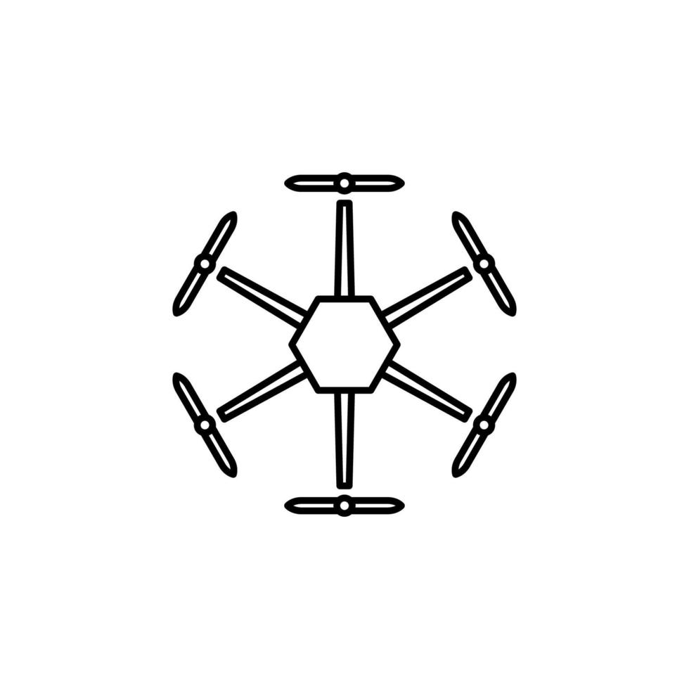 Drönare propeller fält översikt vektor ikon